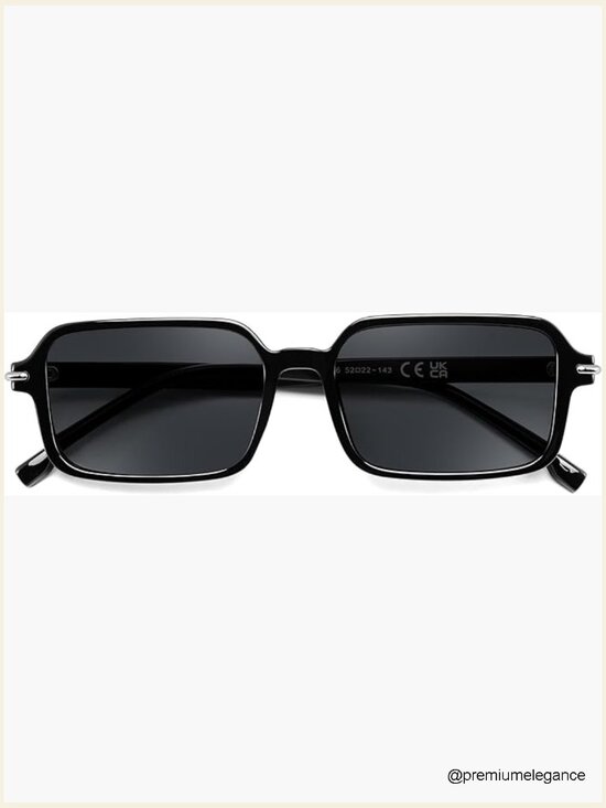 Trendy Rectangle Narrow Thin Slim Square Sunglasses UV400 Retro Unisex main image 4
